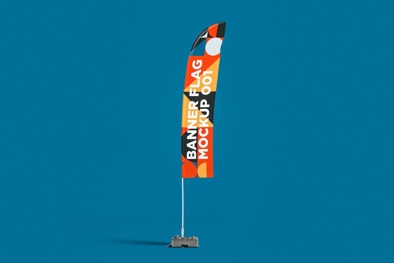 站立式船帆图案设计效果图样机V.1 Banner Flag Mockup 001
