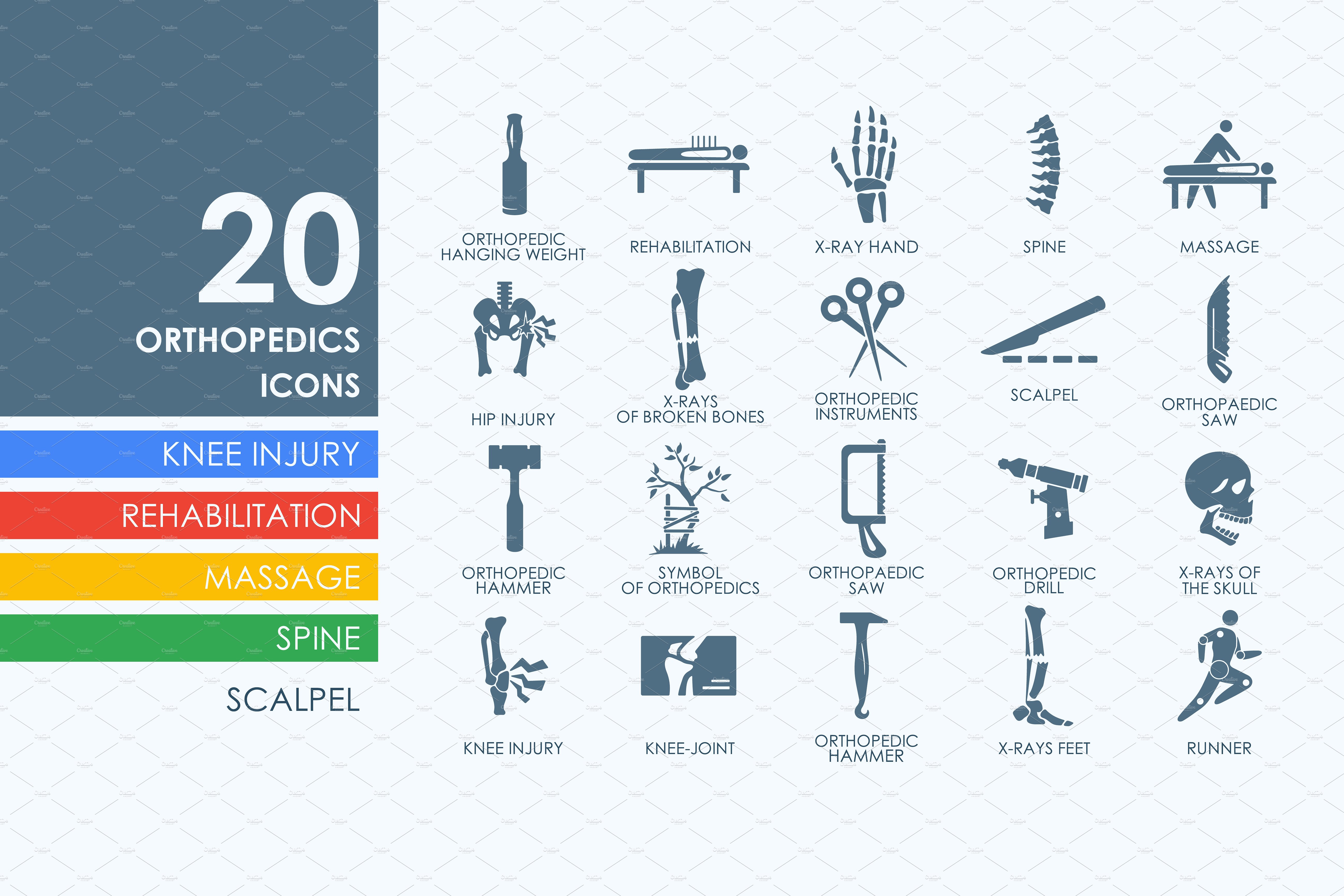 骨科图标素材 20 orthopedics icons