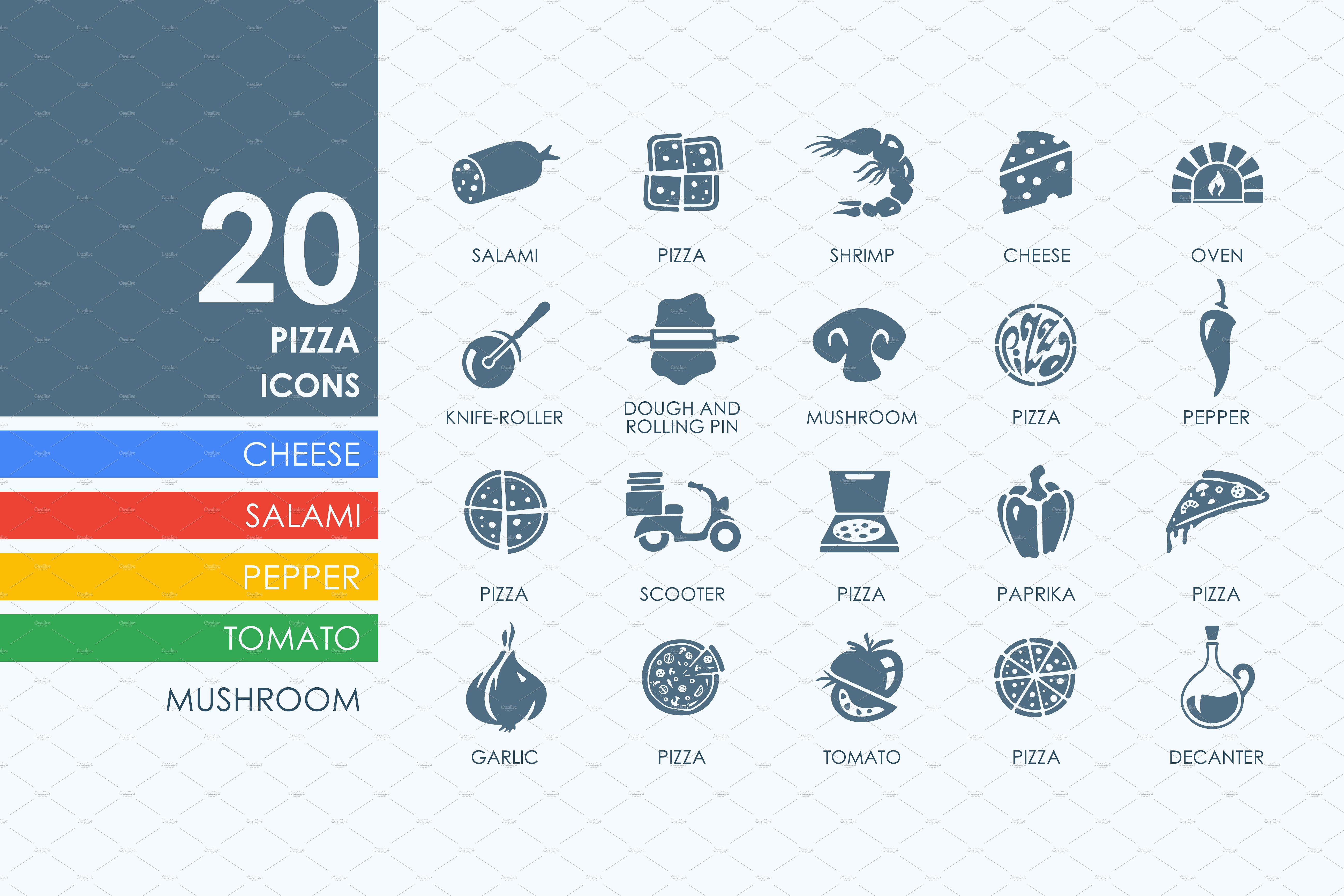 食品图标素材 20 pizza icons