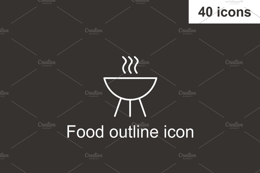 食物图标素材 Food outline icon