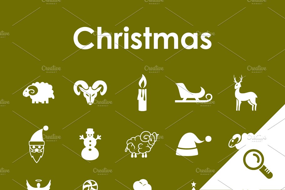 圣诞节图标素材 20 CHRISTMAS simple icons