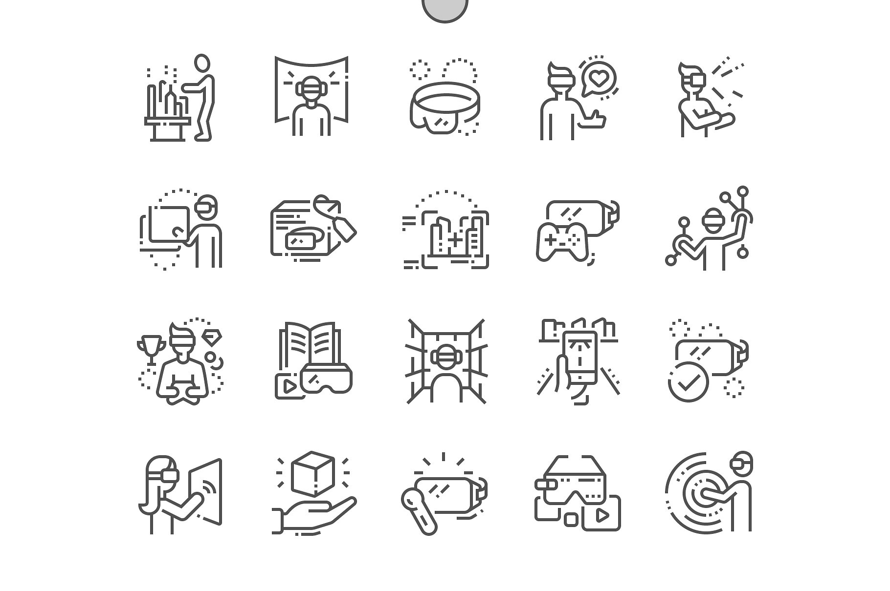 虚拟现实图标 Virtual augmented reality concept LI