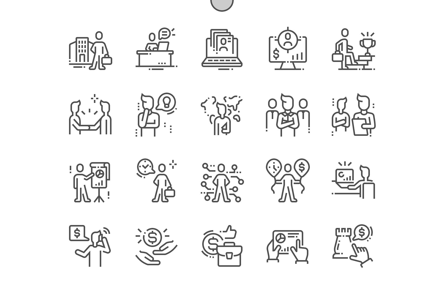 商业人物细线图标 Business people Line Icons