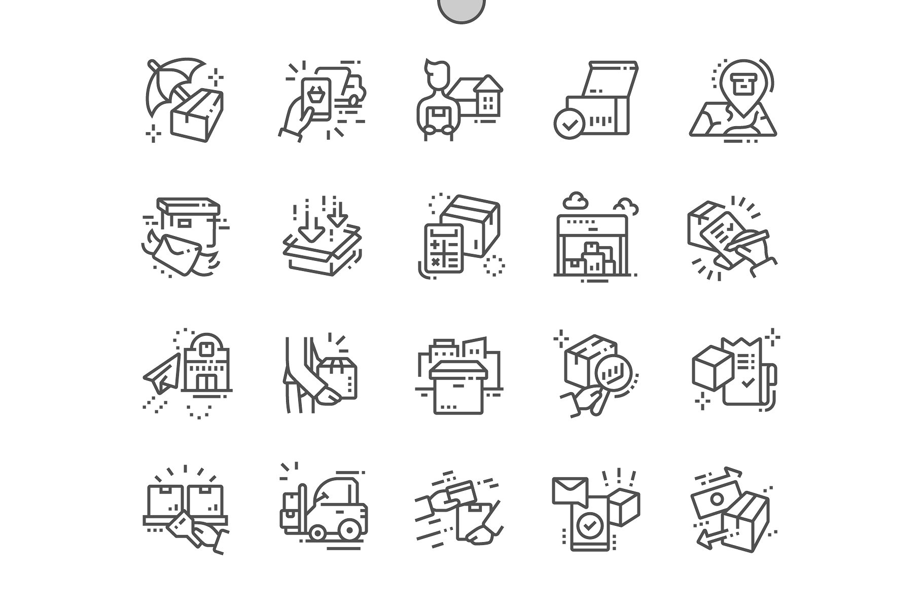 物流图标素材 Delivery Line Icons