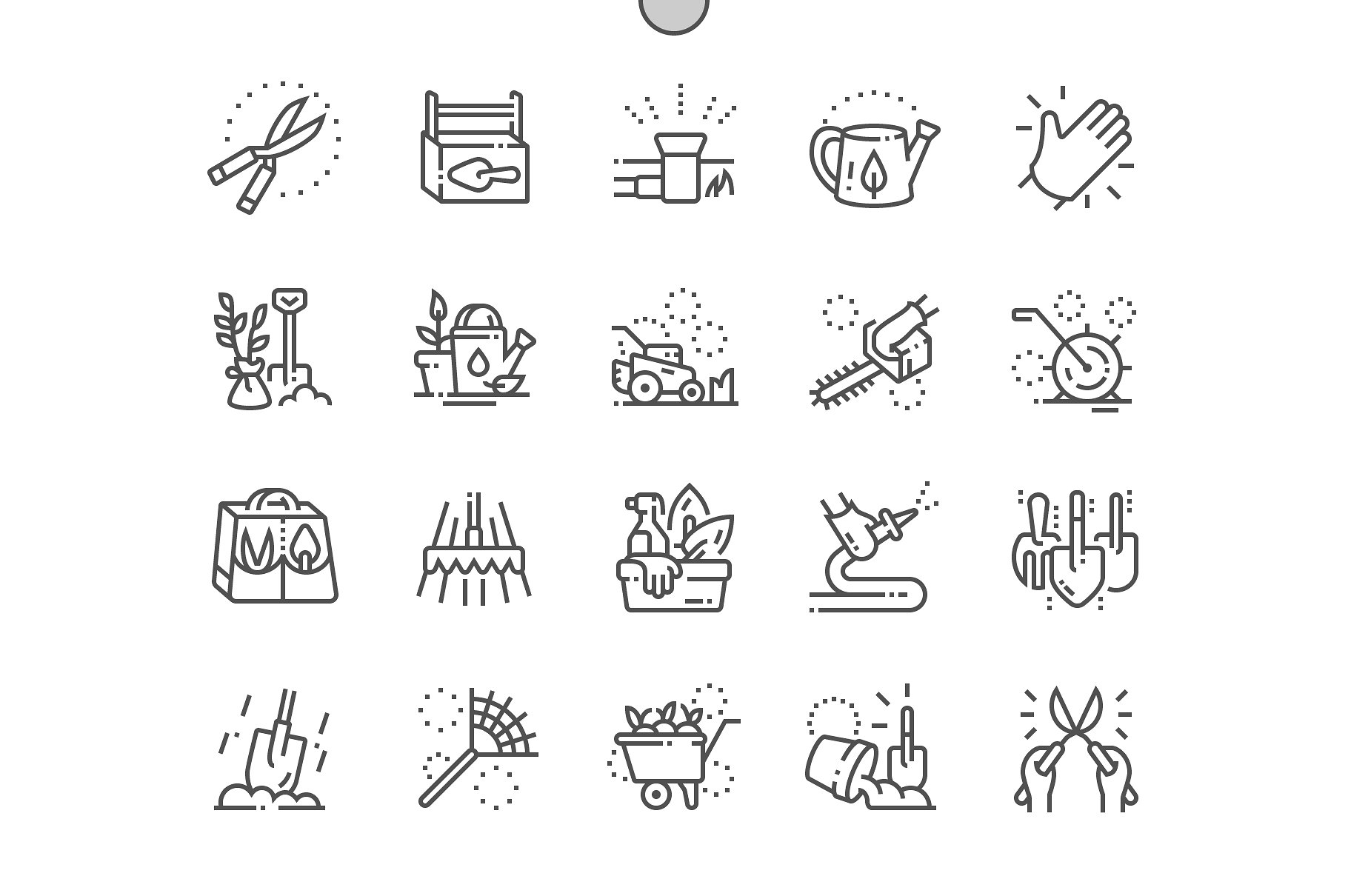 园林绿化设备及工具图标 Landscaping equipment and tools LI