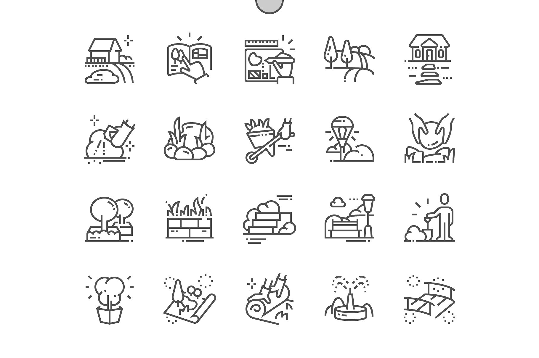 风景细线图标素材 Landscaping Line Icons