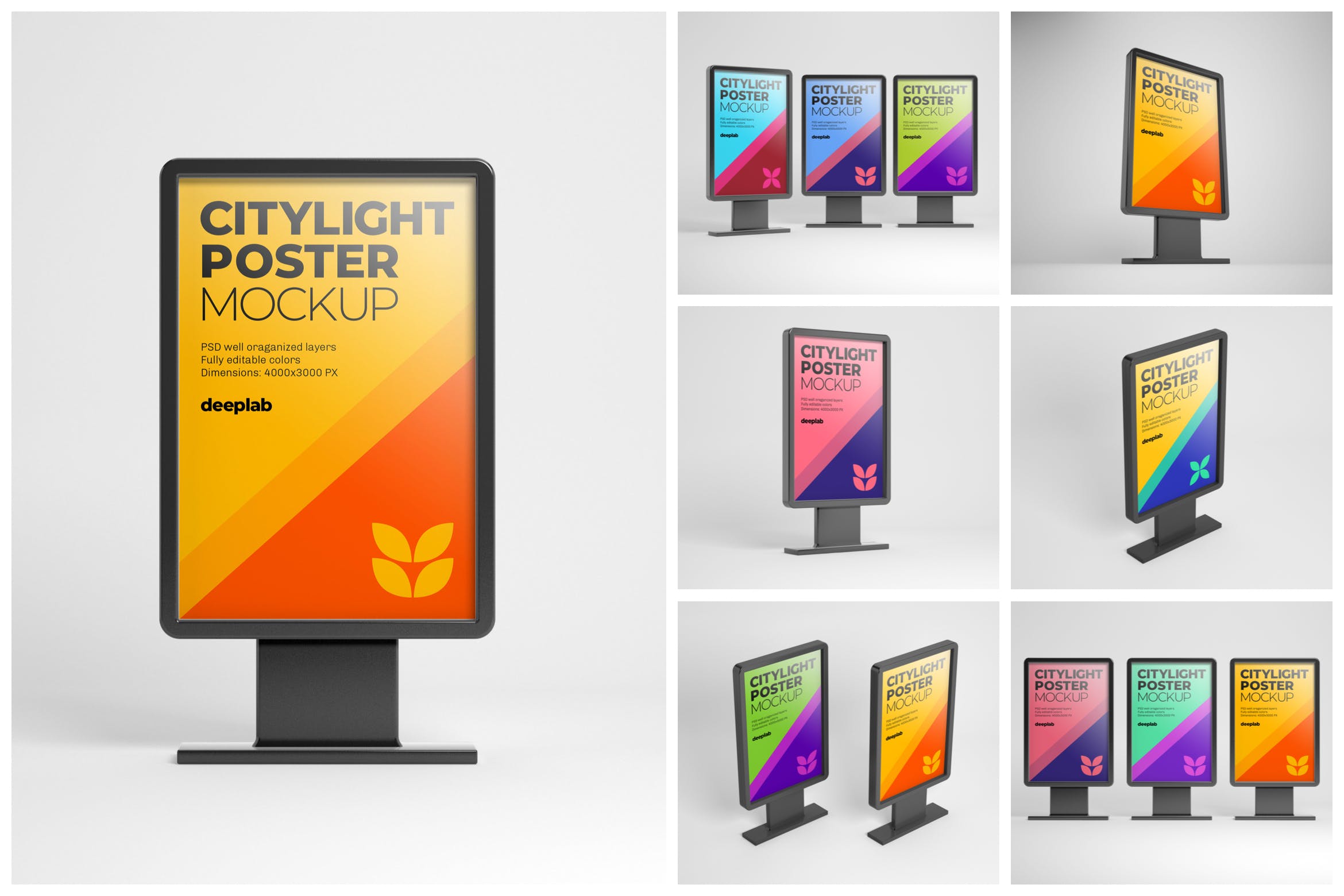 城市街头广告海报展示样机  Citylight Poster Mockup | Street Advertising