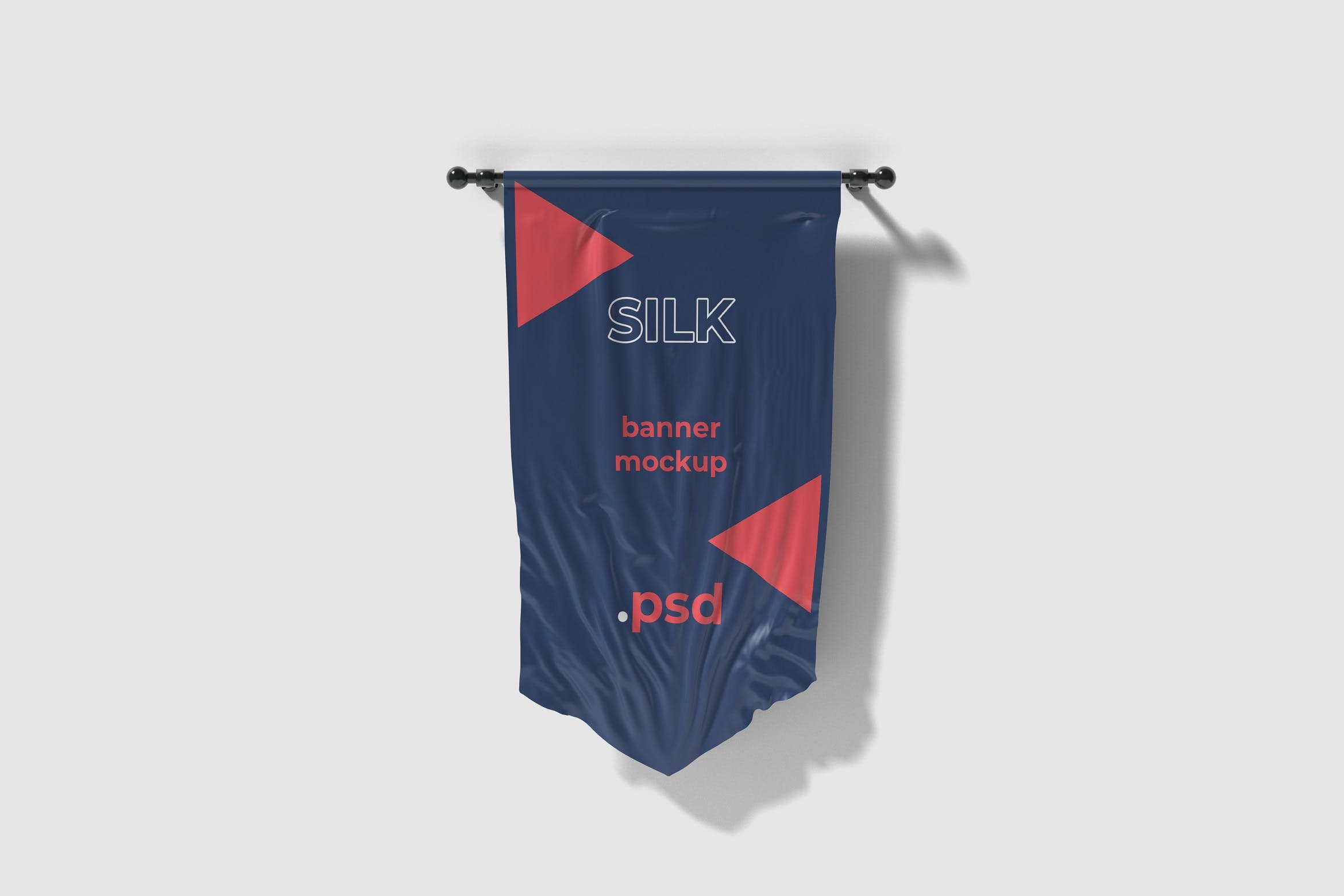 丝绸质感团建活动旗帜样机模板 Cut out silk flag mockup