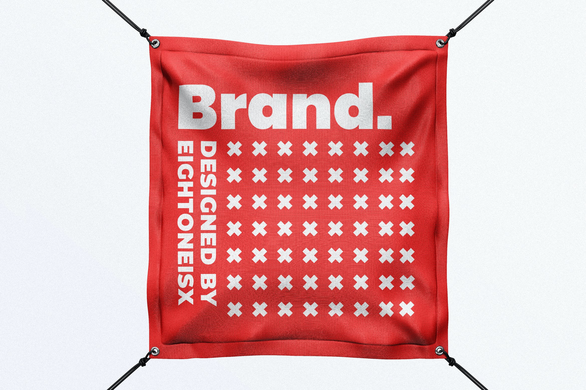 户外方形乙烯基材质广告横幅样机模板 Outdoor Square Vinyl Banner Mock-Up