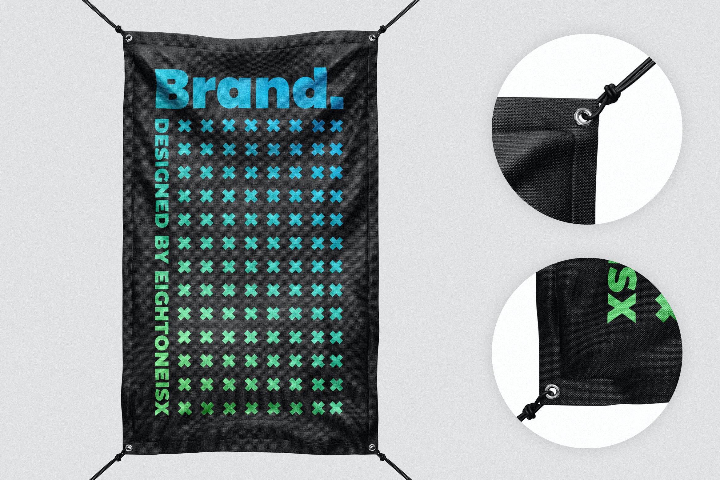 户外乙烯基材质广告横幅样机模板 Outdoor Vinyl Banner Mock-Up