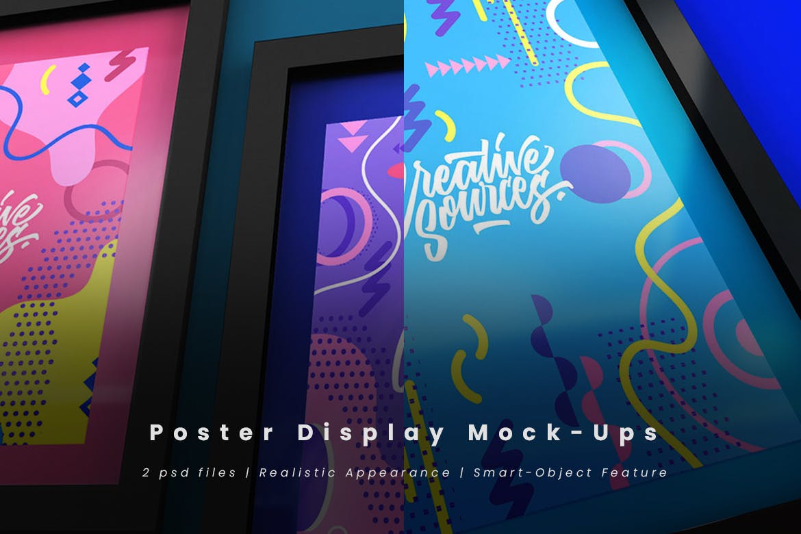 创意海报设计张贴效果图样机模板 Poster Display Mock-Ups