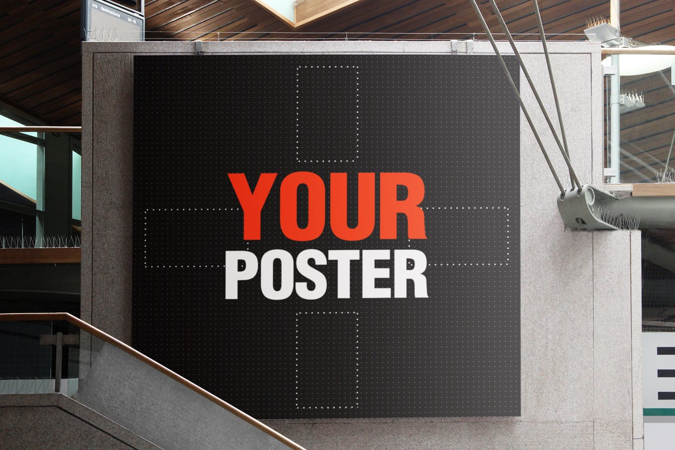 方形城市海报广告牌展示样机 Urban City Poster Billboard Mock-up