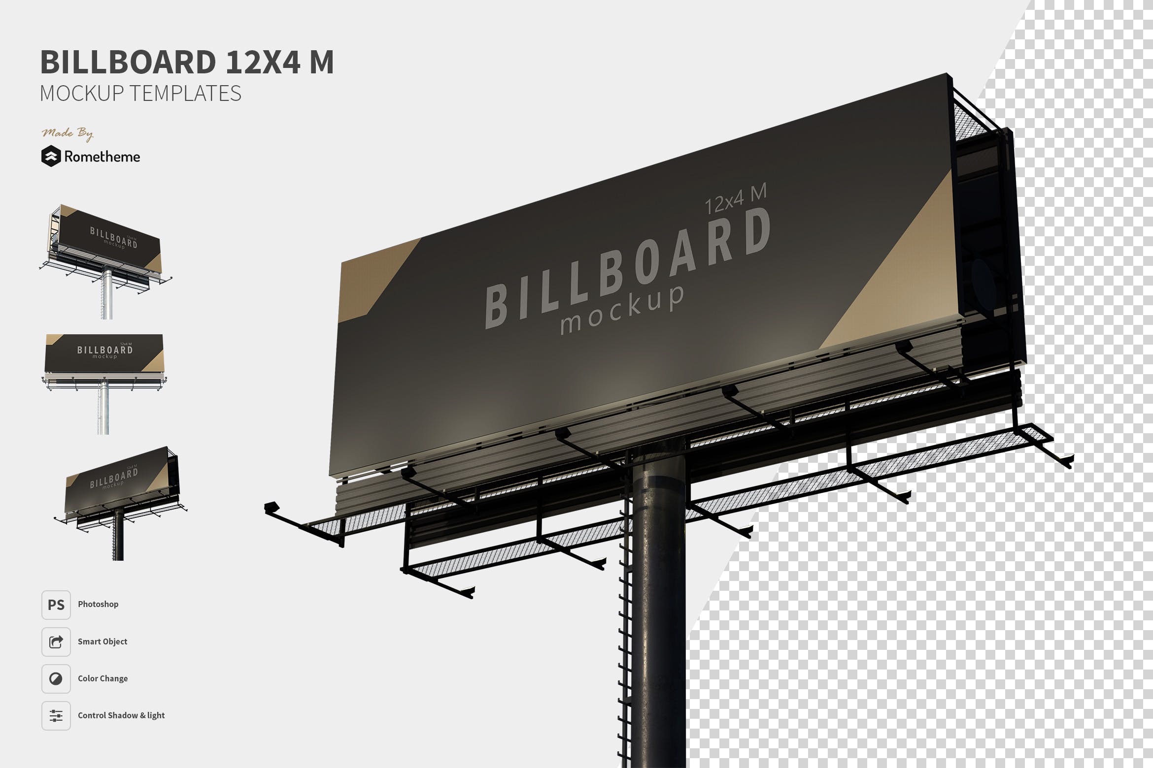 大型高速公路广告牌效果图样机 Billboard – Mockup FH
