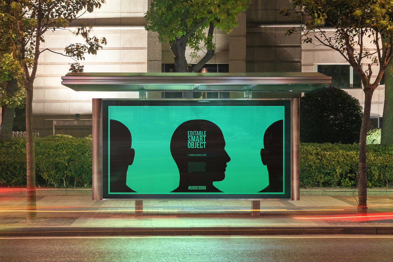 城市夜景海报广告牌设计效果图预览样机#5 Urban Poster-Billboard Mock-Ups – Night Edition #5