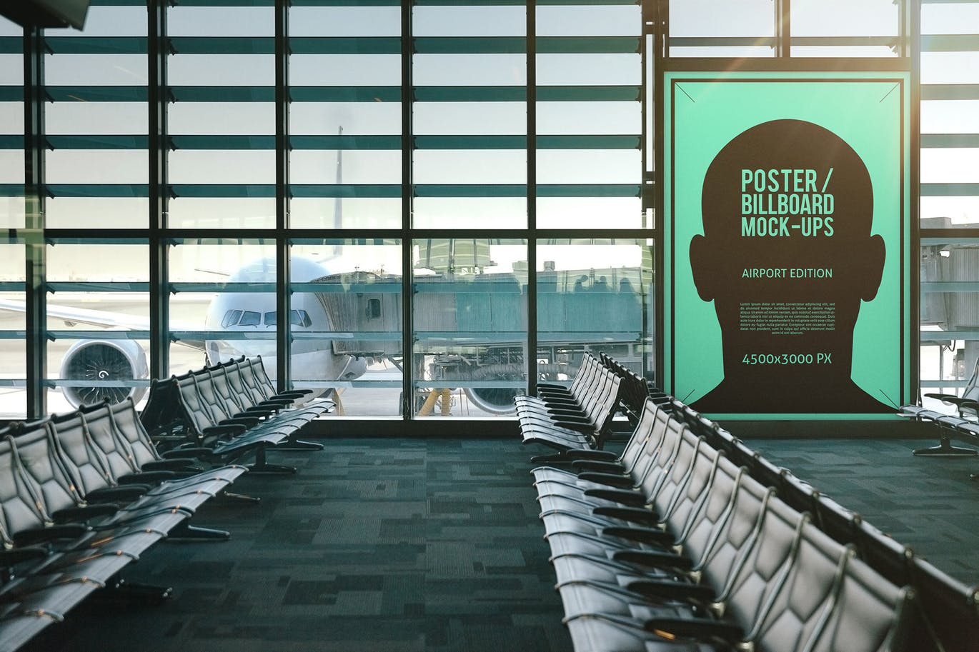 机场候机室海报/广告牌样机模板#1 Poster / Billboard Mock-ups – Airport Edition #1