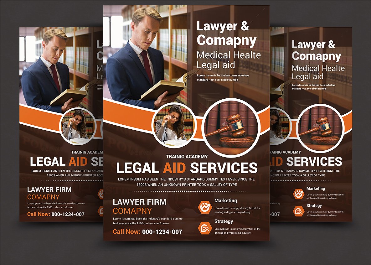 律师事务所业务传单模板 Lawyer Firm Business Flyer Template