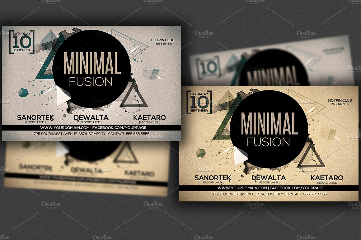 极简主义晚会模板 Minimalistic Party Flyer Template