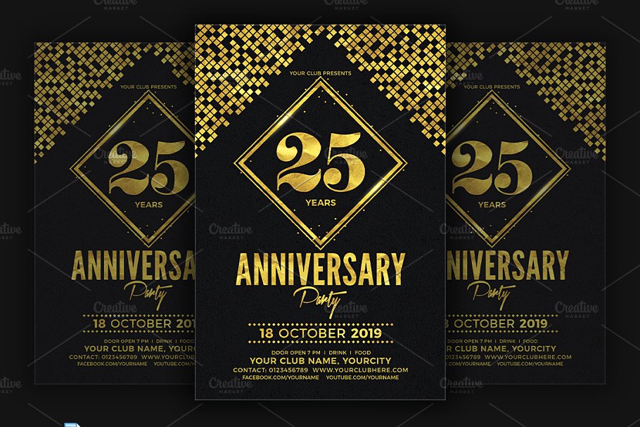 周年庆海报制作模板 Anniversary Party Flyer