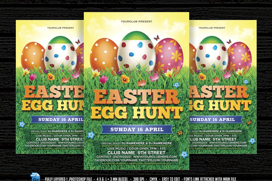 复活节海报模板 Easter Flyer