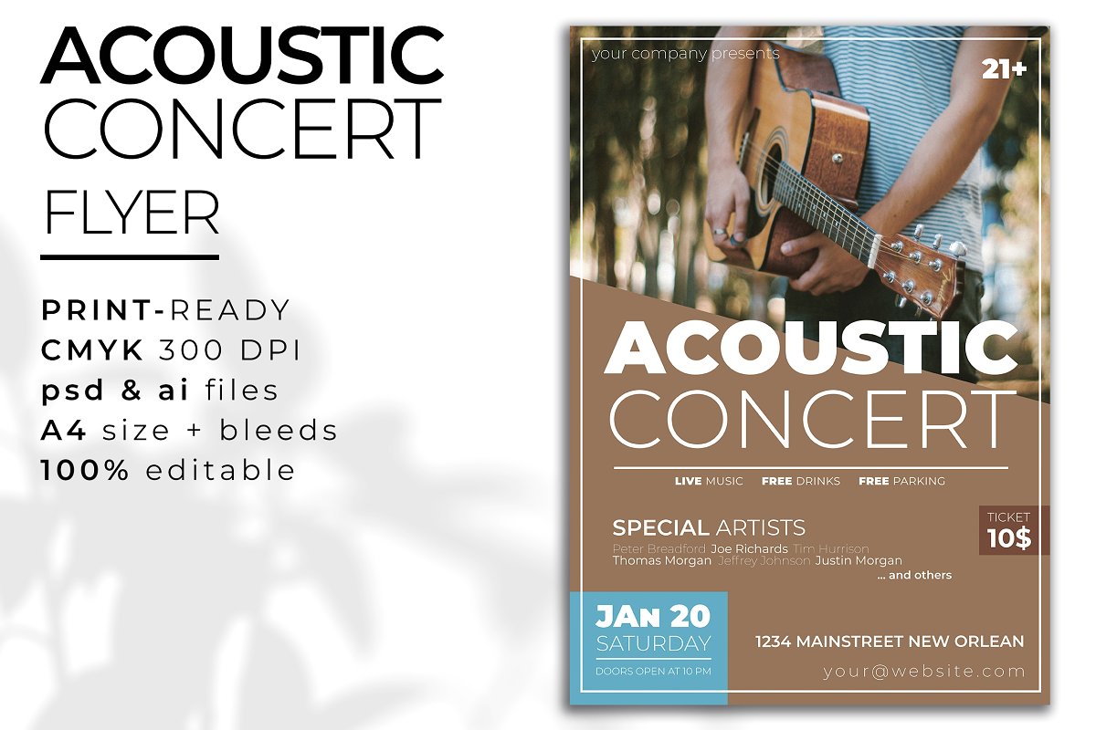 音乐家创意海报套装设计模板