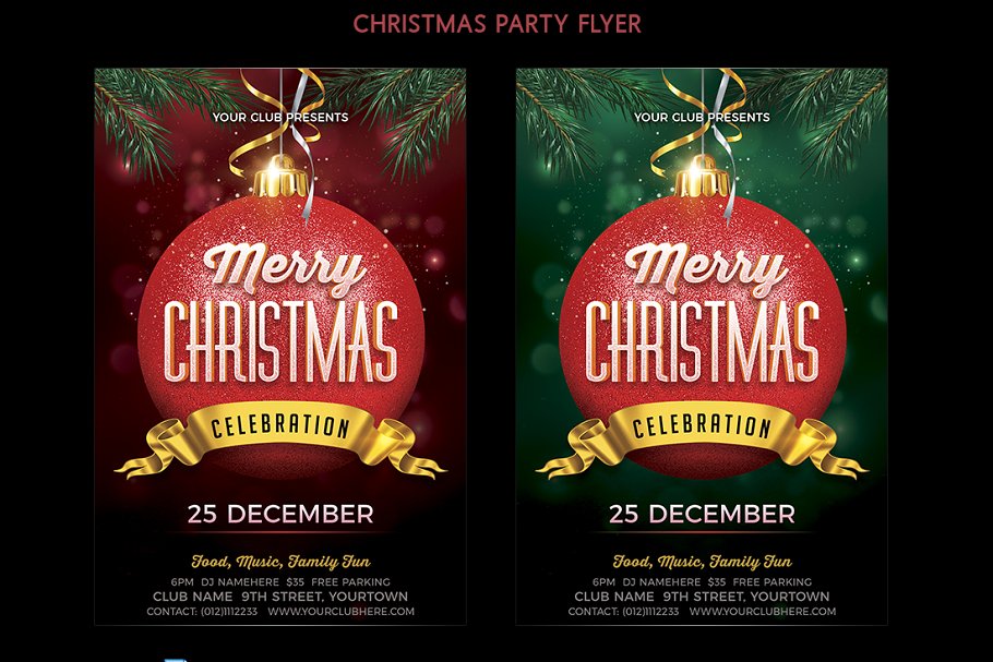 圣诞节宣传海报模板 Christmas Party