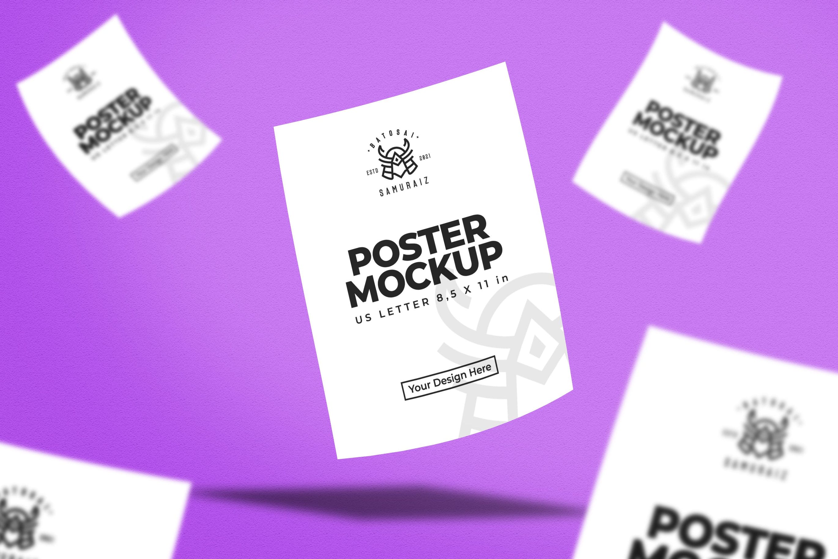 海报传单印刷纸张展示效果图样机v6 poster design mockup