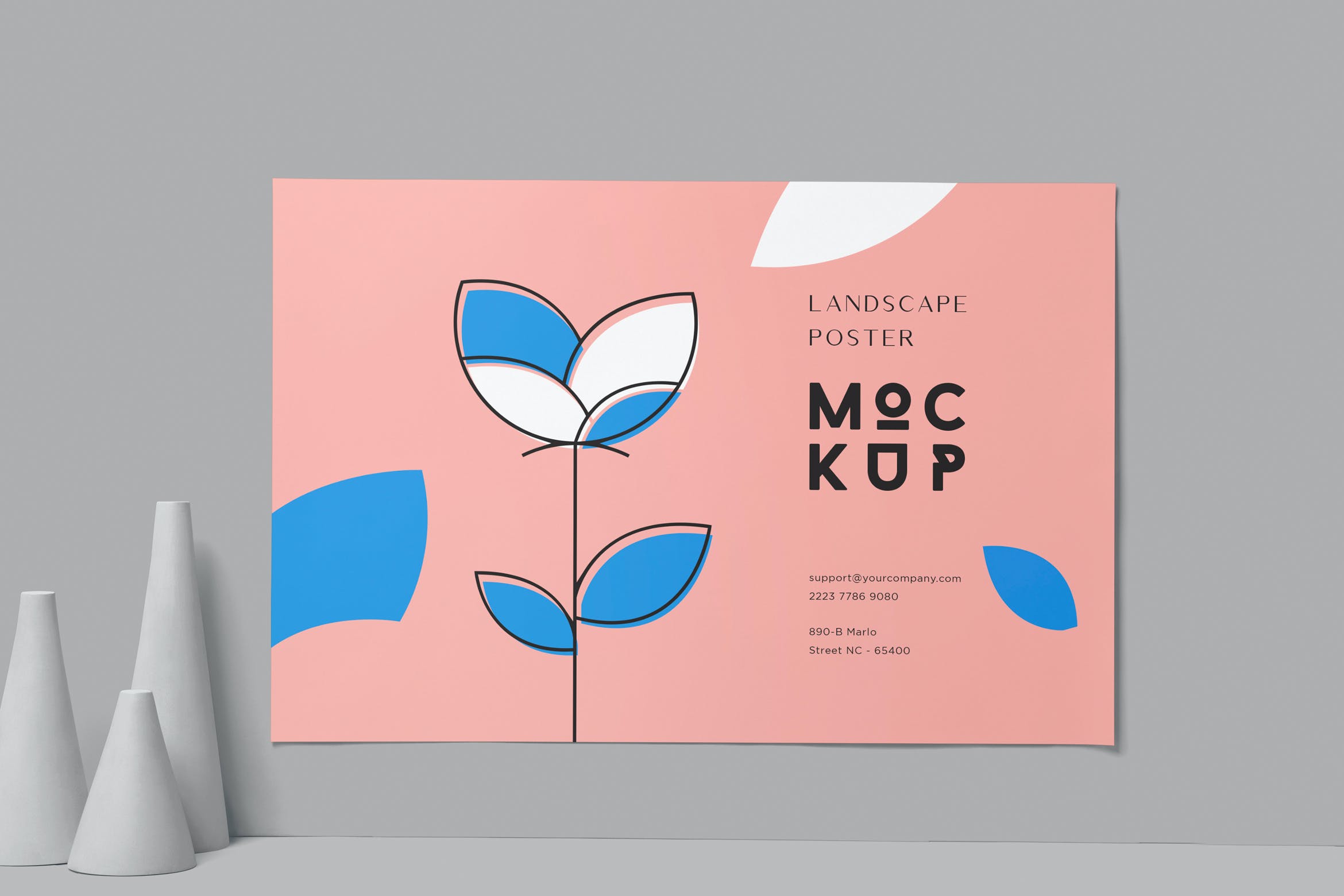 横向纸张海报展示样机 Landscape Paper Poster Mockups