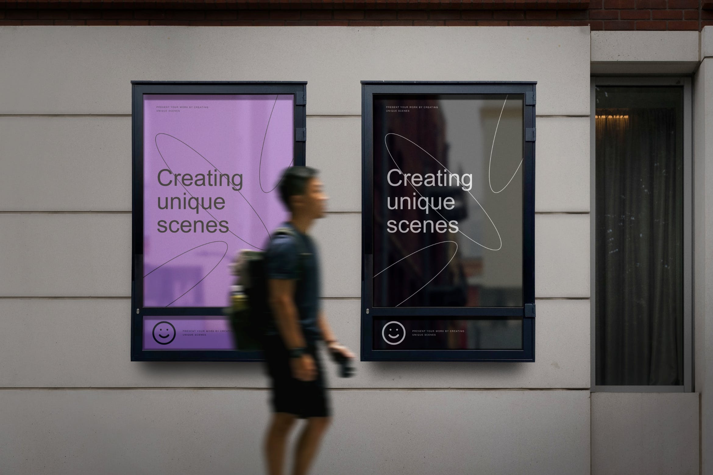 街道灯箱广告海报样机 Advertising Posters Mockup