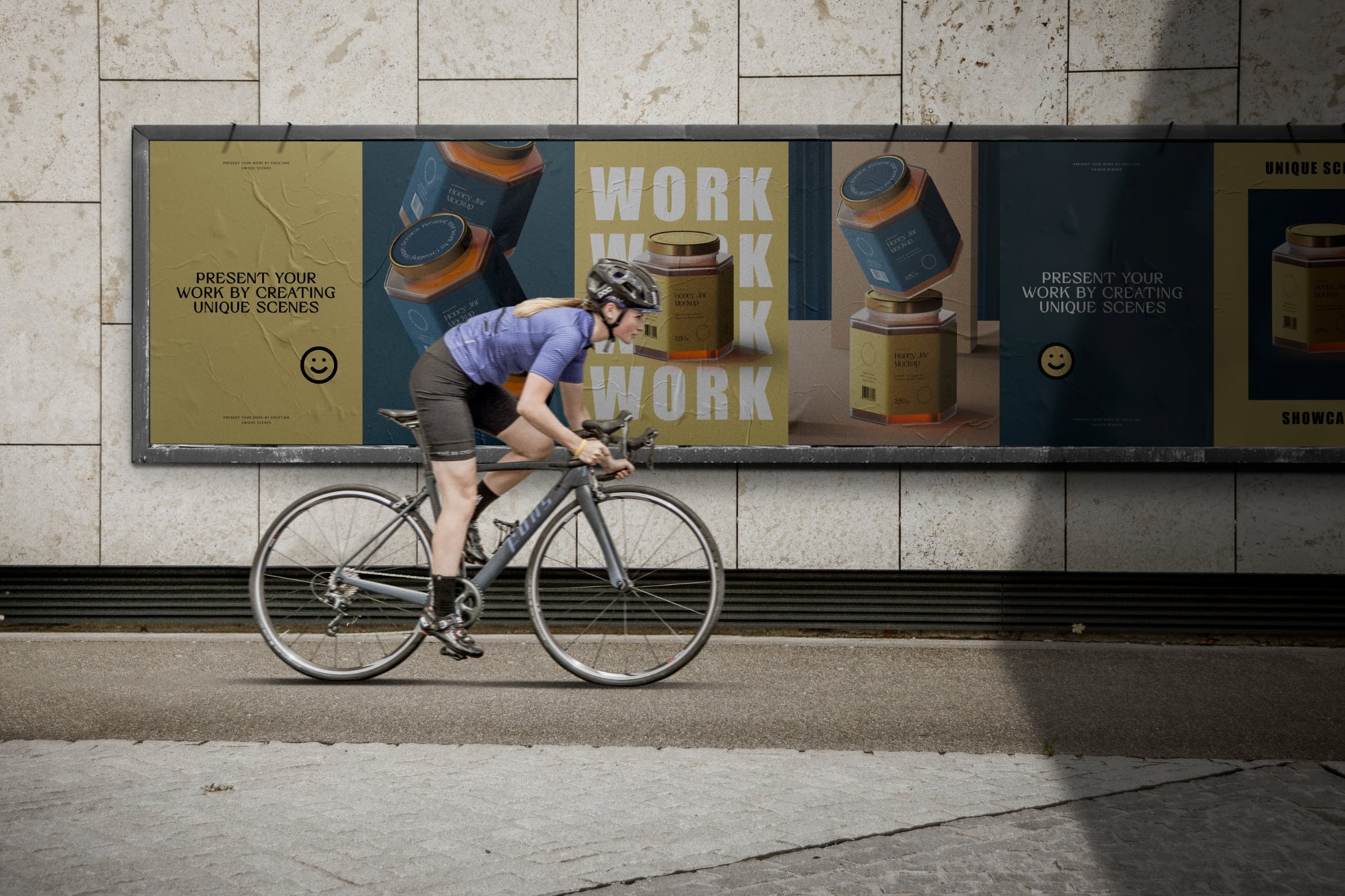 真实街道场景墙体海报展示样机v4 Wall Poster Mockup