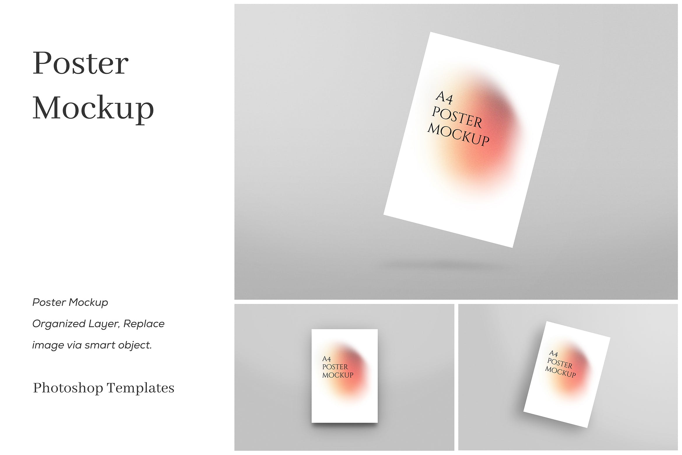 纸张宣传单海报展示样机模板v8 Poster Mockup