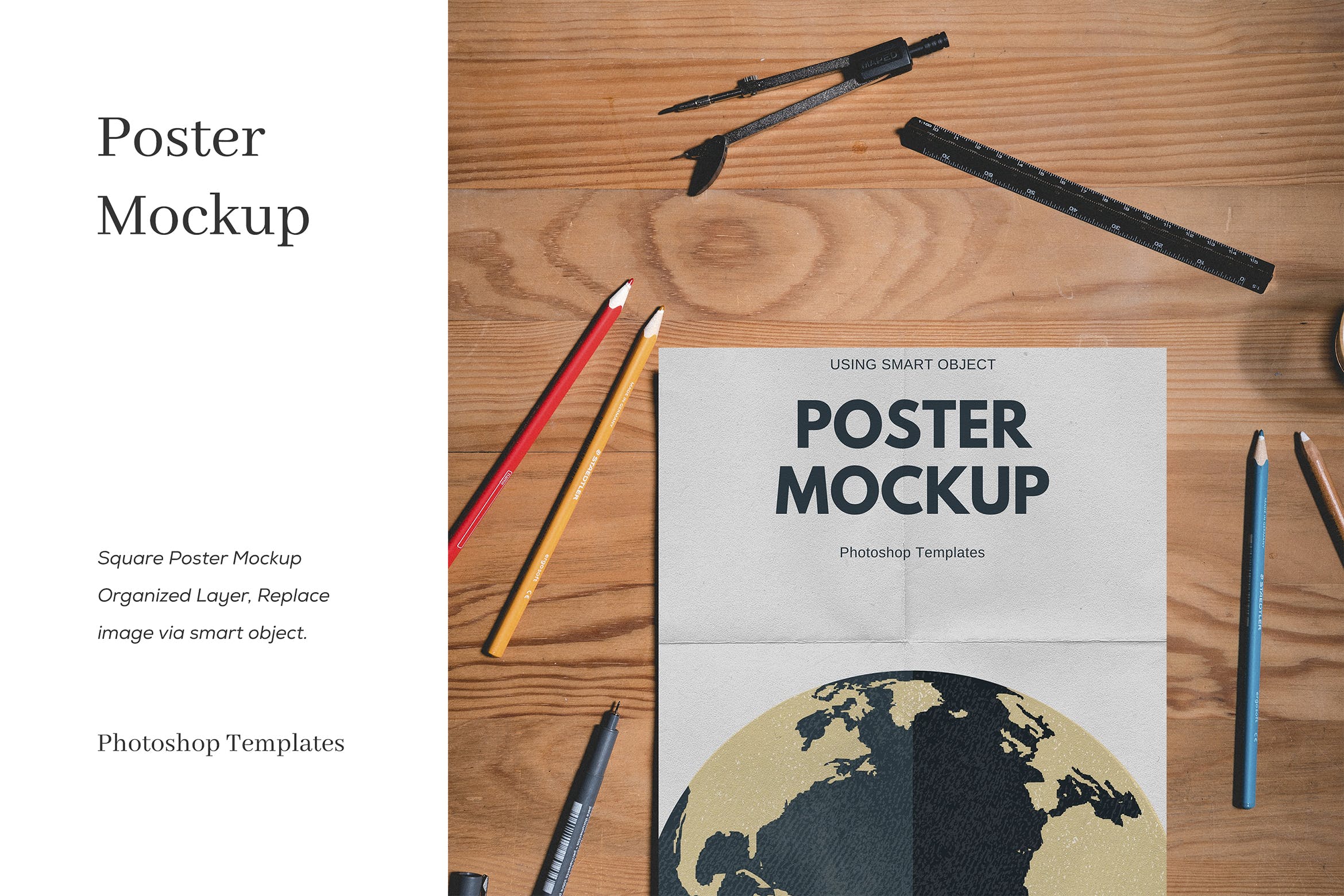 纸张宣传单海报展示样机模板v6 Poster Mockup