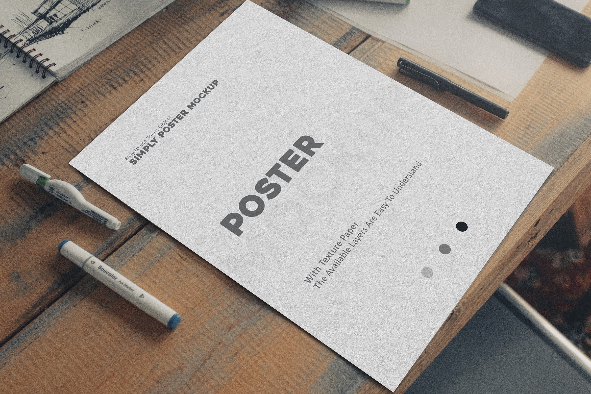 纸张宣传单海报展示样机模板v2 Poster Mockup