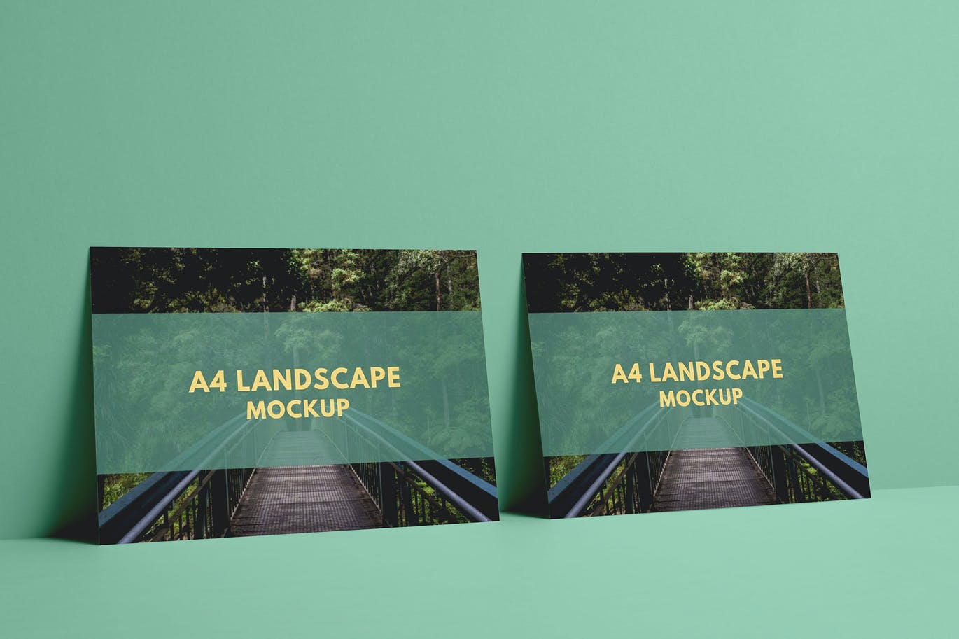 横向尺寸海报传单样机 Landscape Flyer Mockup