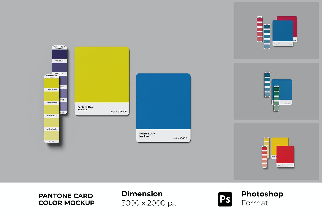 潘通色卡颜色展示样机模板 Pantone Card Color Mockup