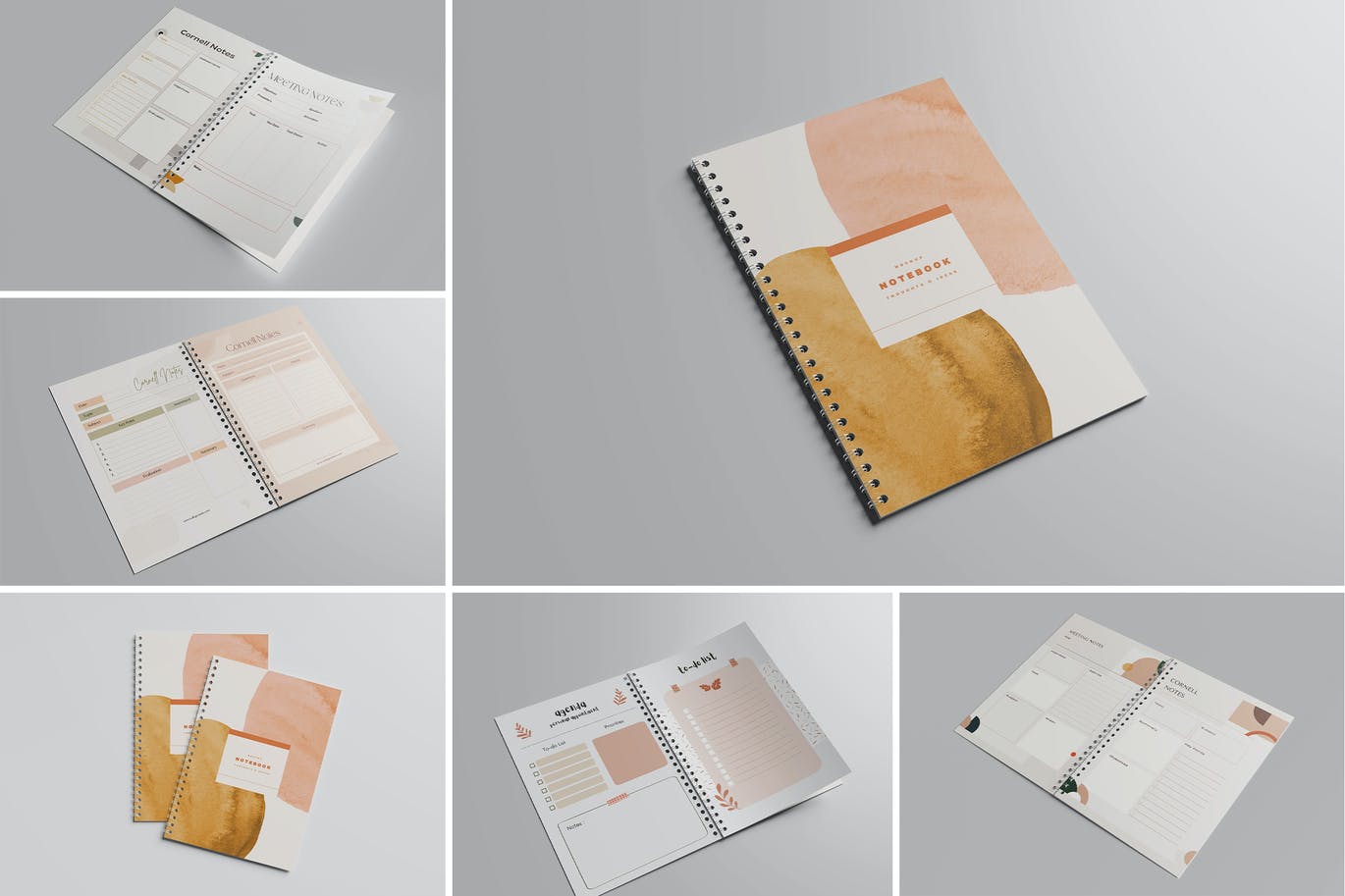 螺旋活页笔记本设计样机素材 Spiral Book Mockup