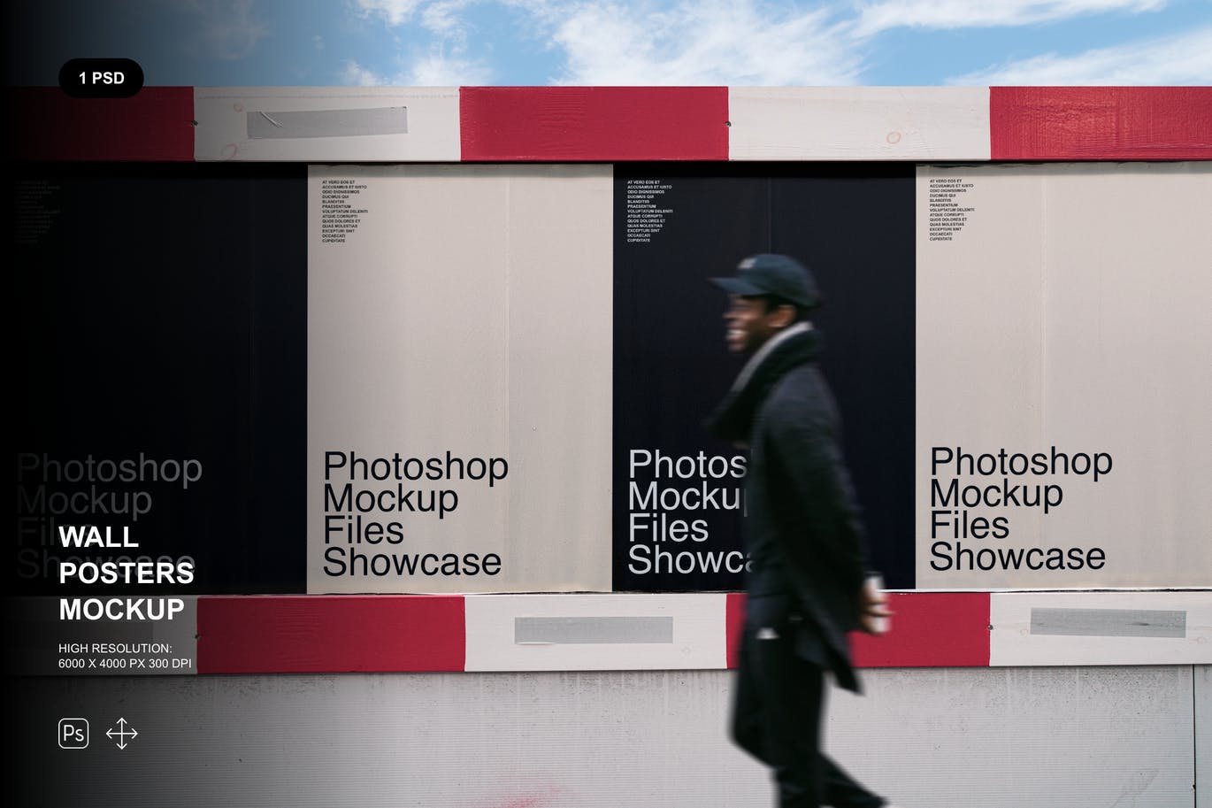 广告宣传墙海报展示样机素材 Wall Posters Mockup