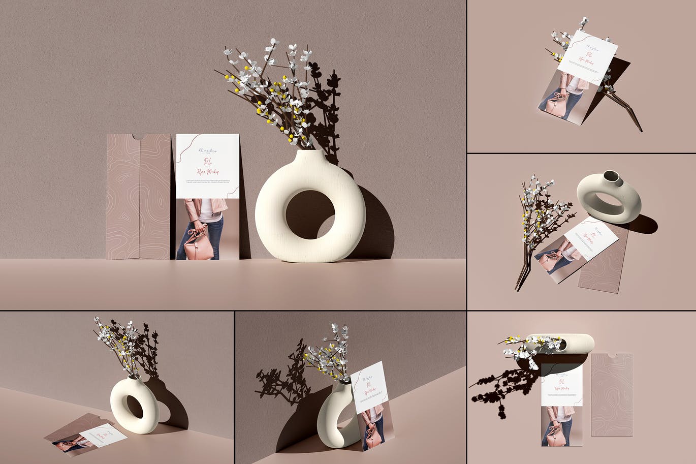 极简元素DL尺寸传单样机模板 Minimalist DL Flyer Mockup