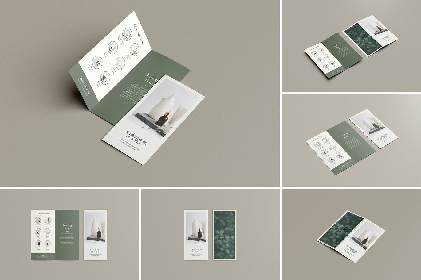 双折页DL传单小册子样机 Bifold DL Flyer Mockup