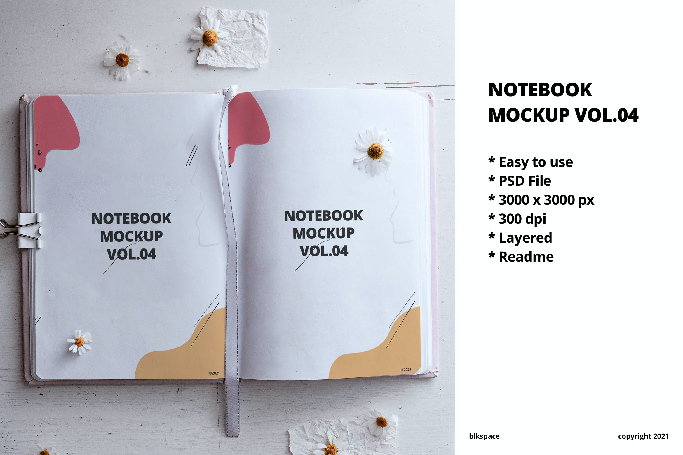 记事本/笔记本内容展示样机模板v4 Notebook Mockup Vol.04