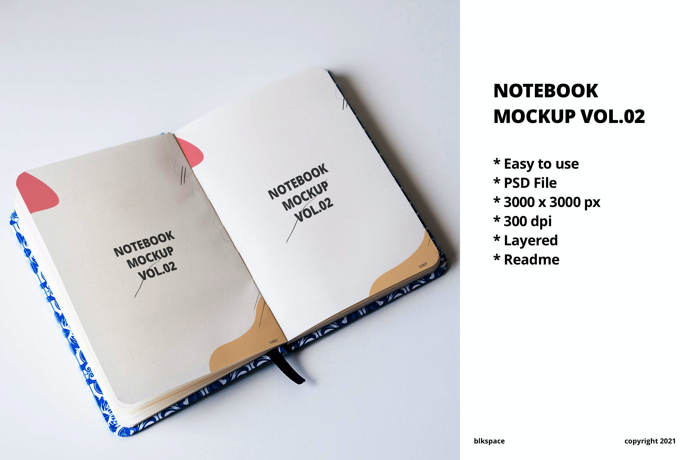 记事本/笔记本内容展示样机模板v2 Notebook Mockup Vol.02
