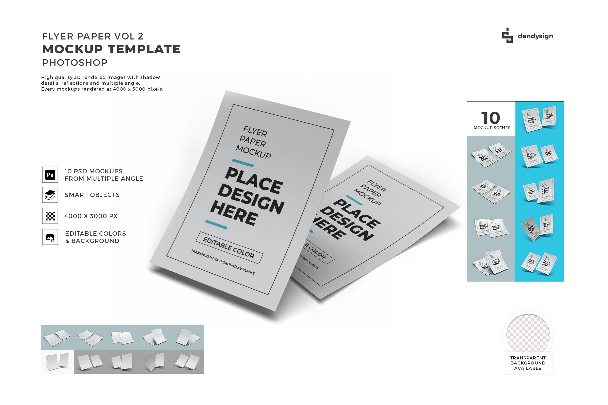 传单纸张设计样机模板合集v2 Flyer Paper Mockup Template Set Vol 2