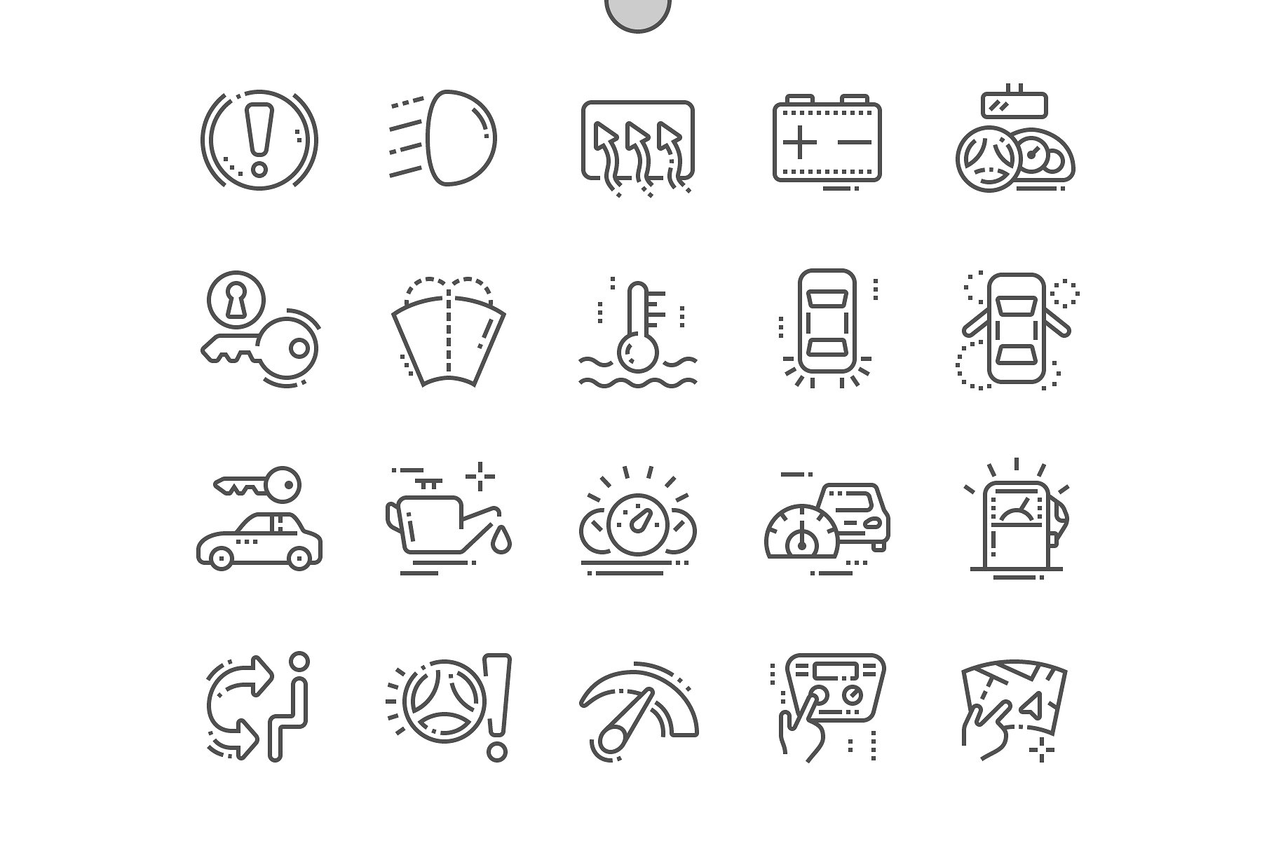 汽车仪表盘图标 Car dashboard Line Icons