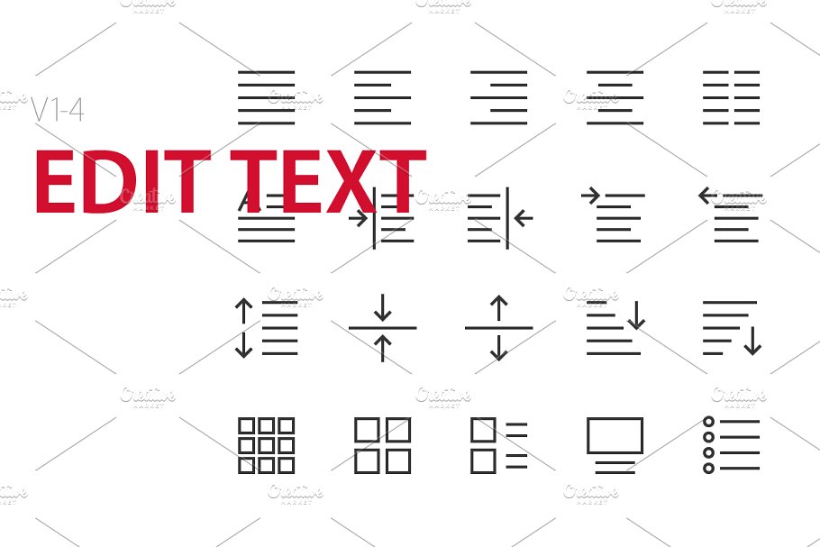 编辑器图标素材 80 Edit text UI icons