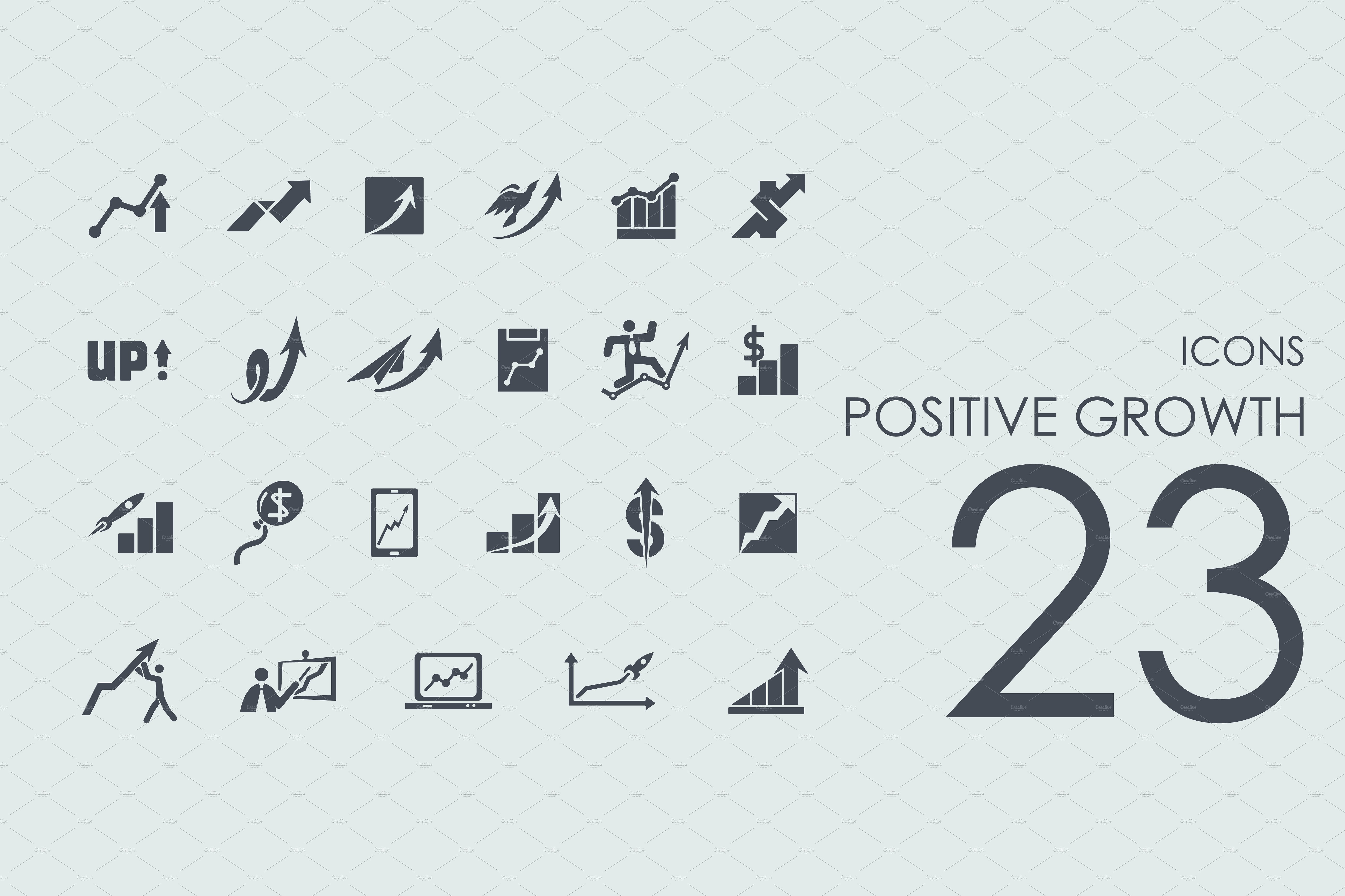 正增长图标 23 Positive Growth icons