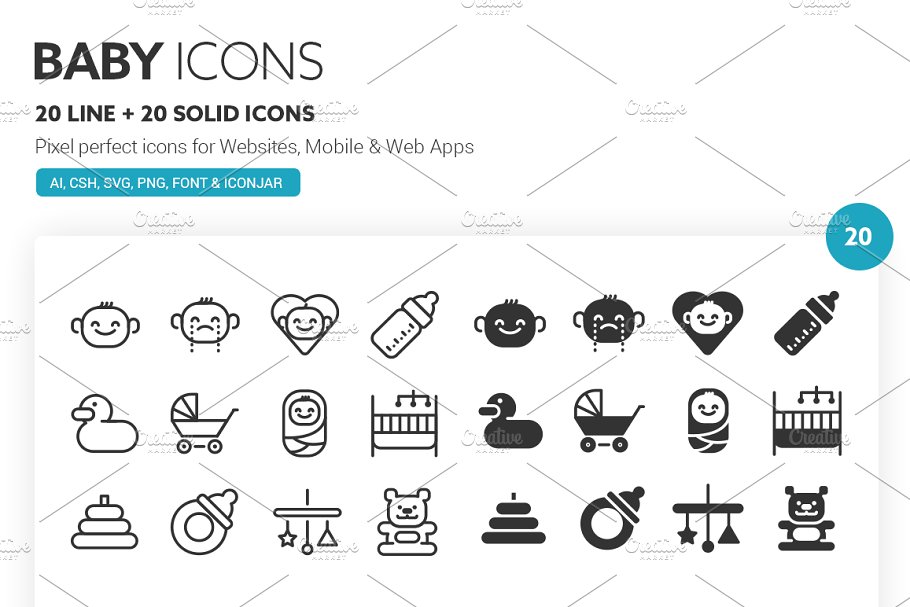 婴儿图标素材 Baby Icons