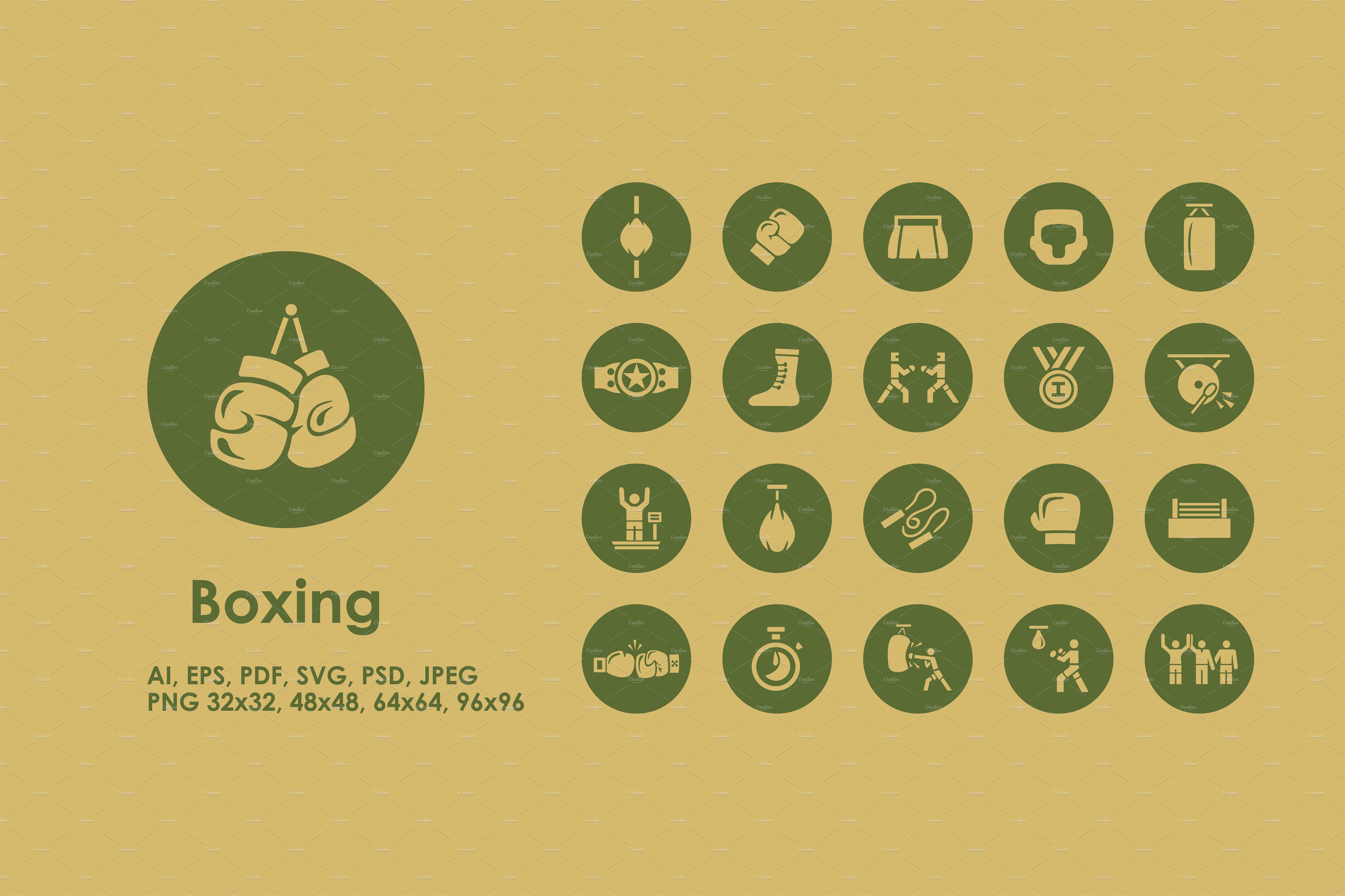简单的拳击图标 Boxing simple icons