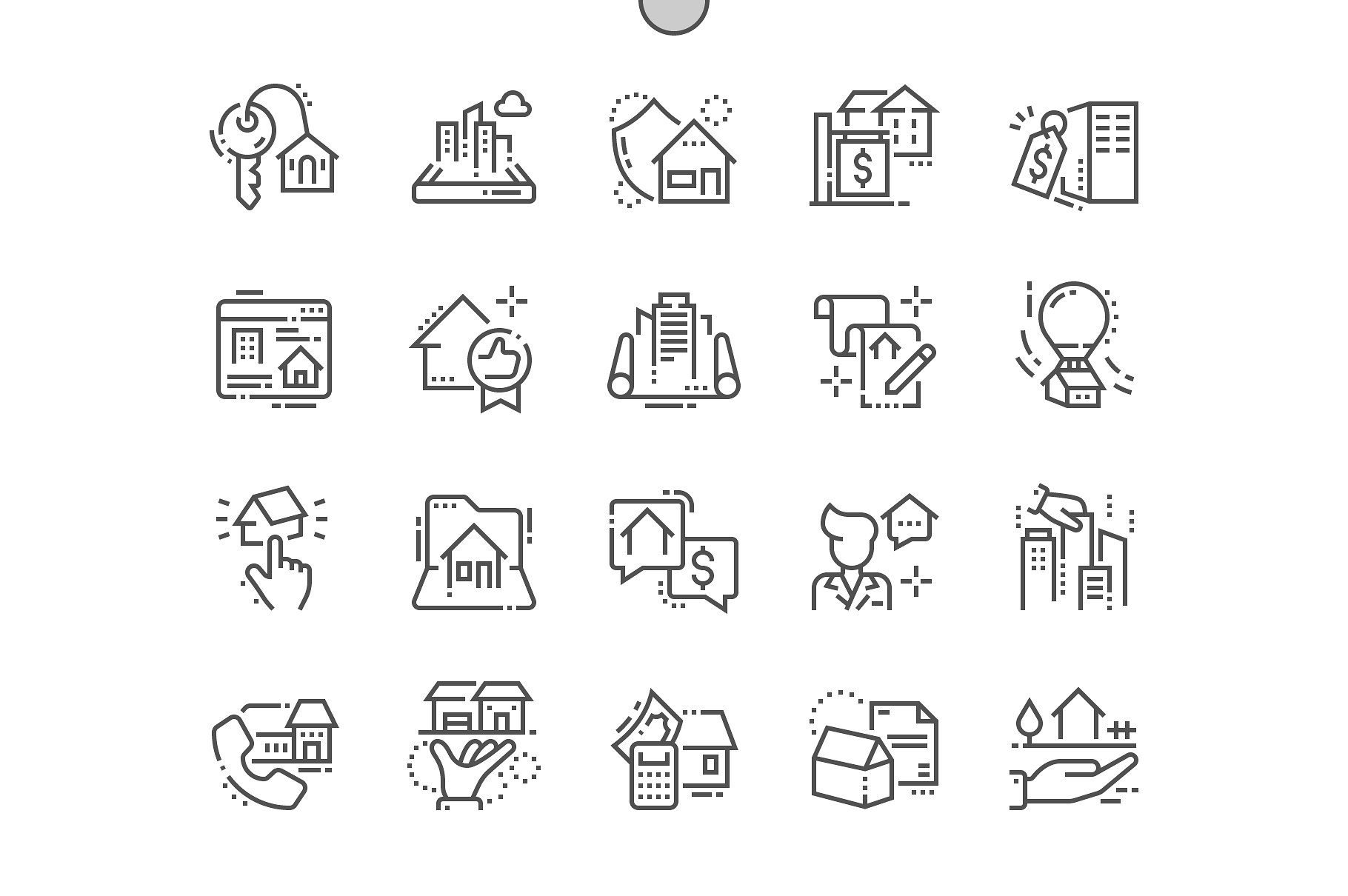 房地产细线图标 Real Estate Line Icons