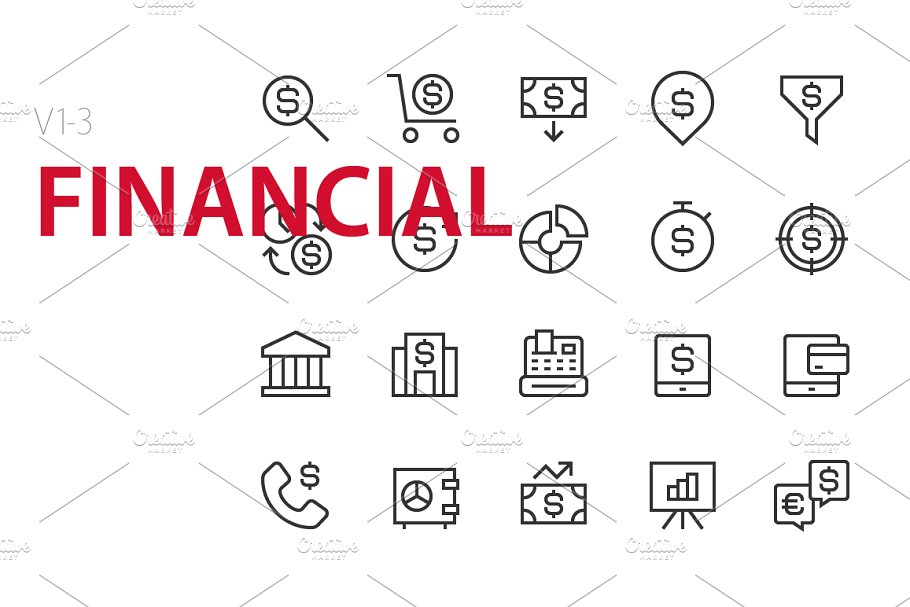 金融图标素材 60 Financial UI icons