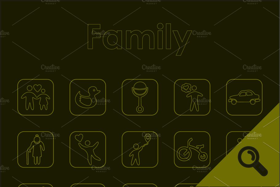家庭图标素材 20 FAMILY simple icons