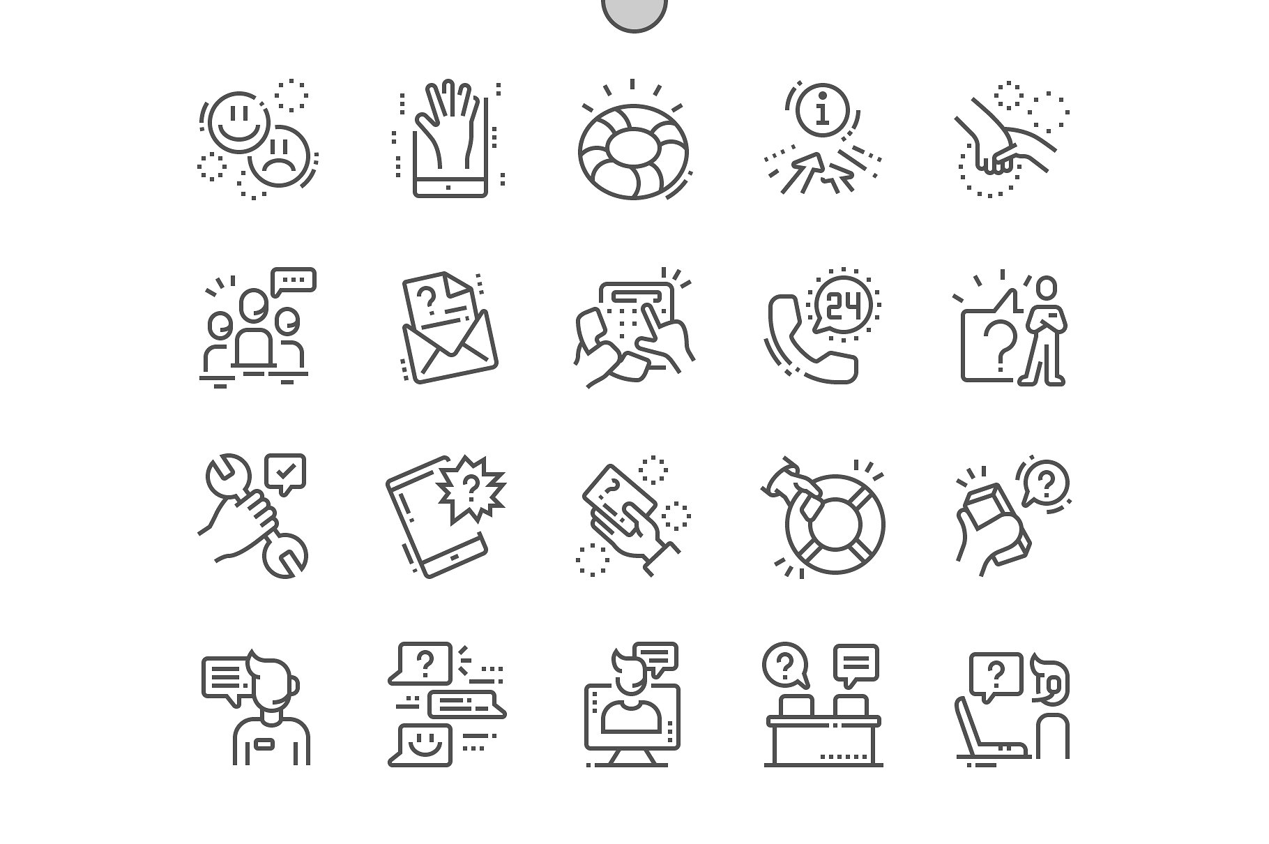 帮助救援图标素材 Help and Support Line Icons